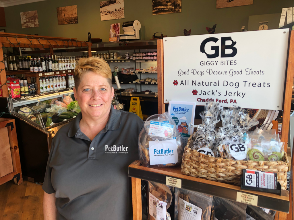 Pet Butler franchise owner inside her other pet industry business - a dog bakery.